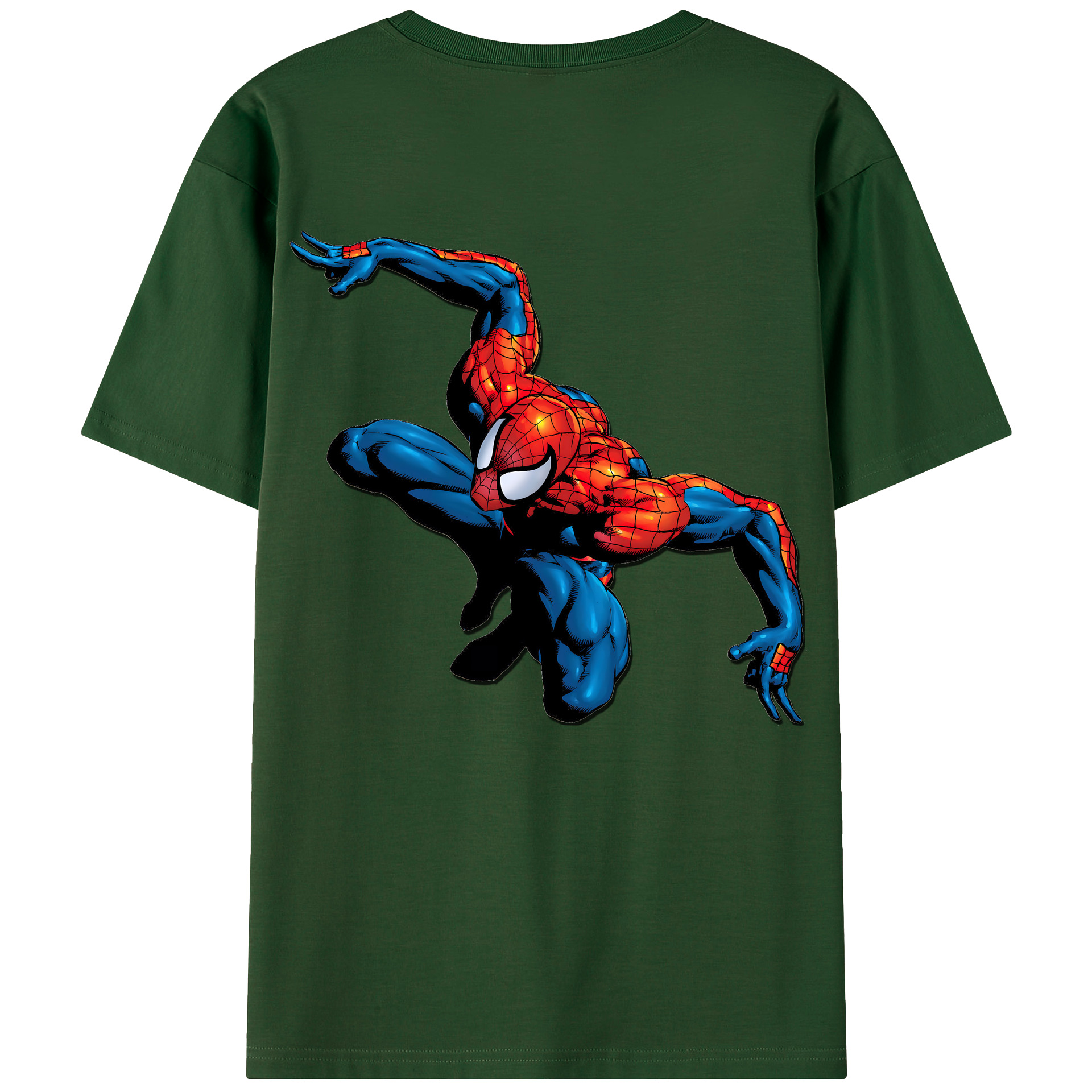 （画像用） Spider Man スパイダーマン 綿100％半袖Tシャツ（背面プリント）